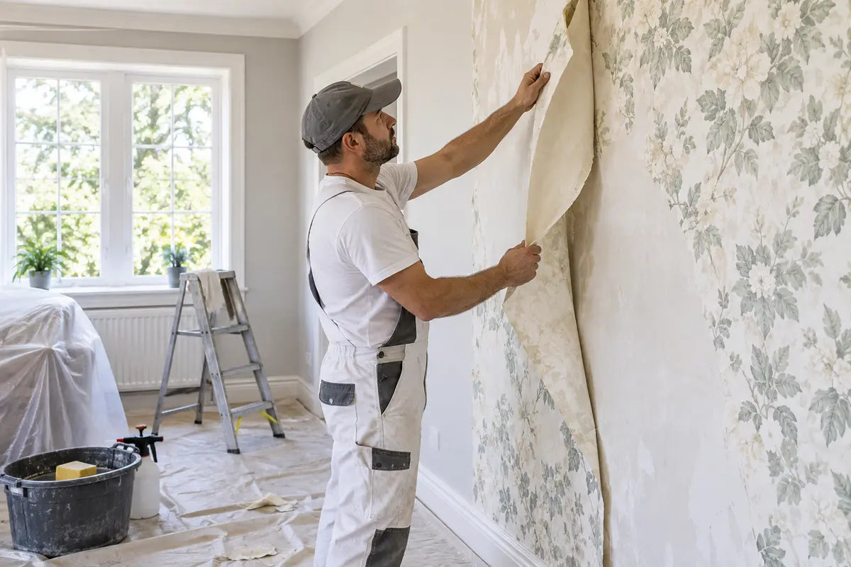 Professional wallpaper removal and wall preparation